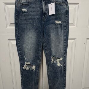 Cello Women's Distressed High Rise Mom Jeans - NWT